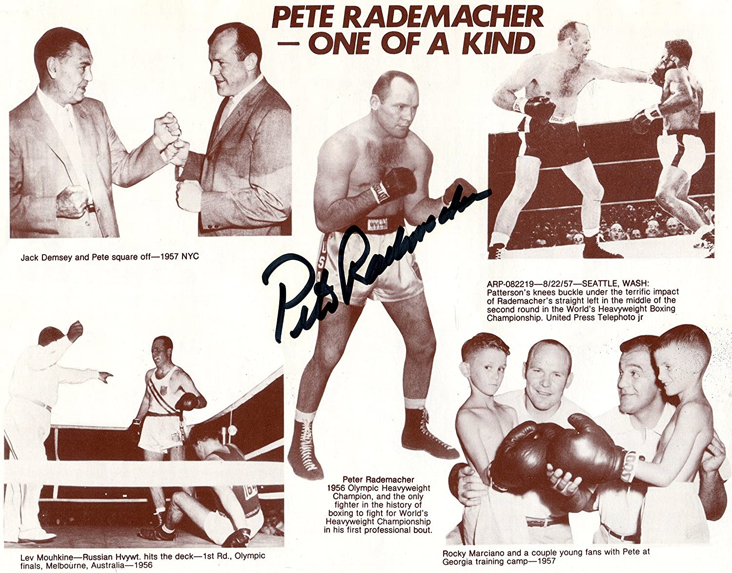 multiple images of Pete Rademacher during his professional boxing career
