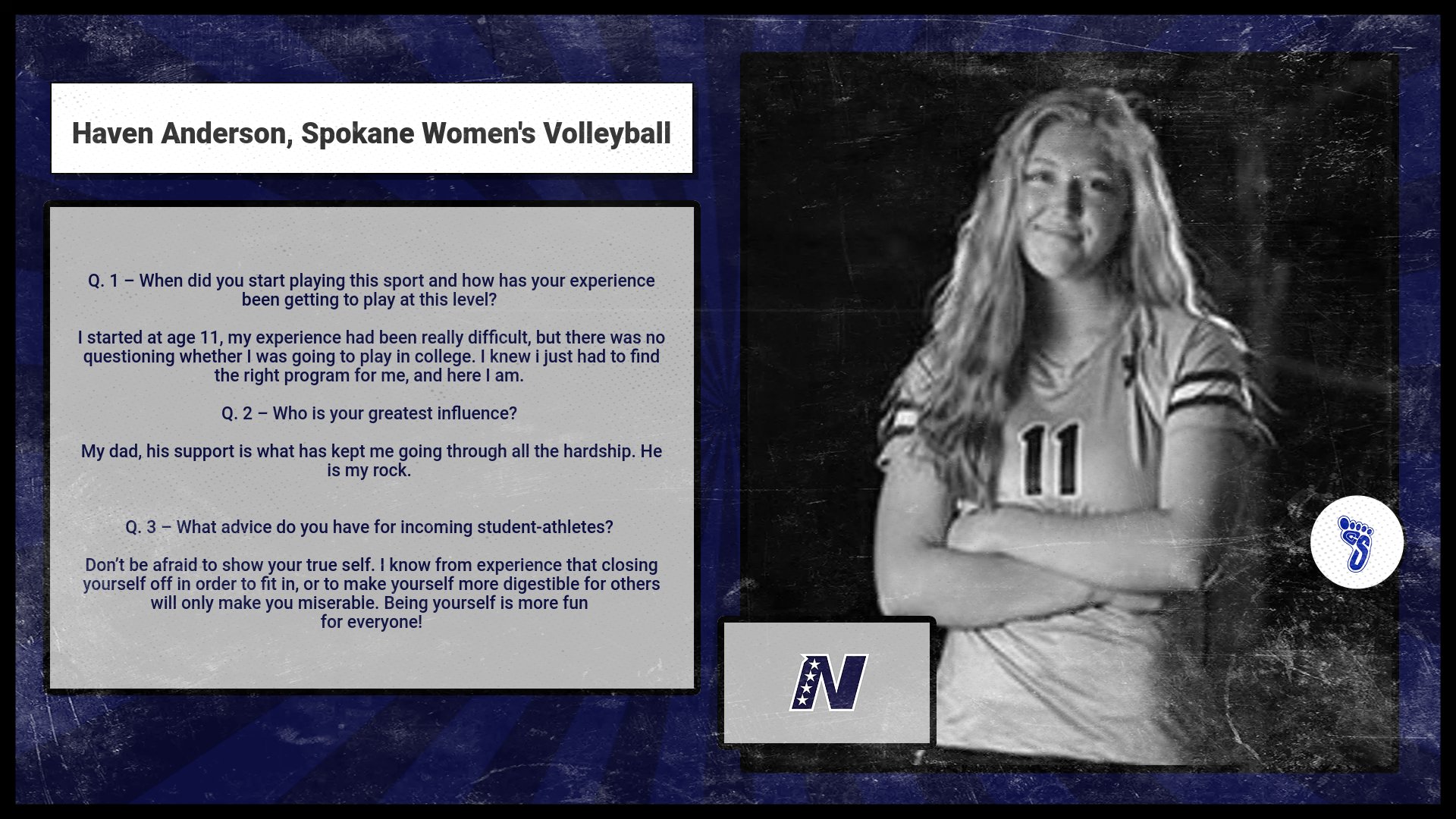 Graphic for Haven Anderson spotlight, Community Colleges of Spokane Volleyball player