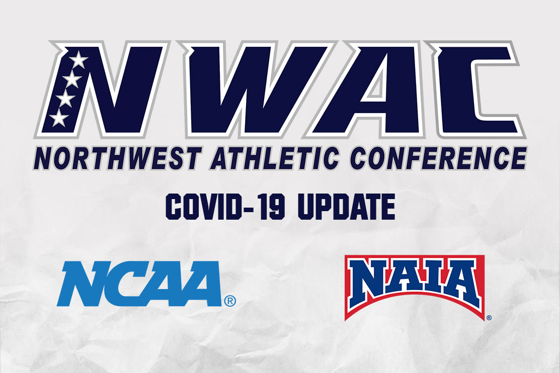 NWAC COVID-19 UPDATE Graphic with NCAA and NAIA Logos