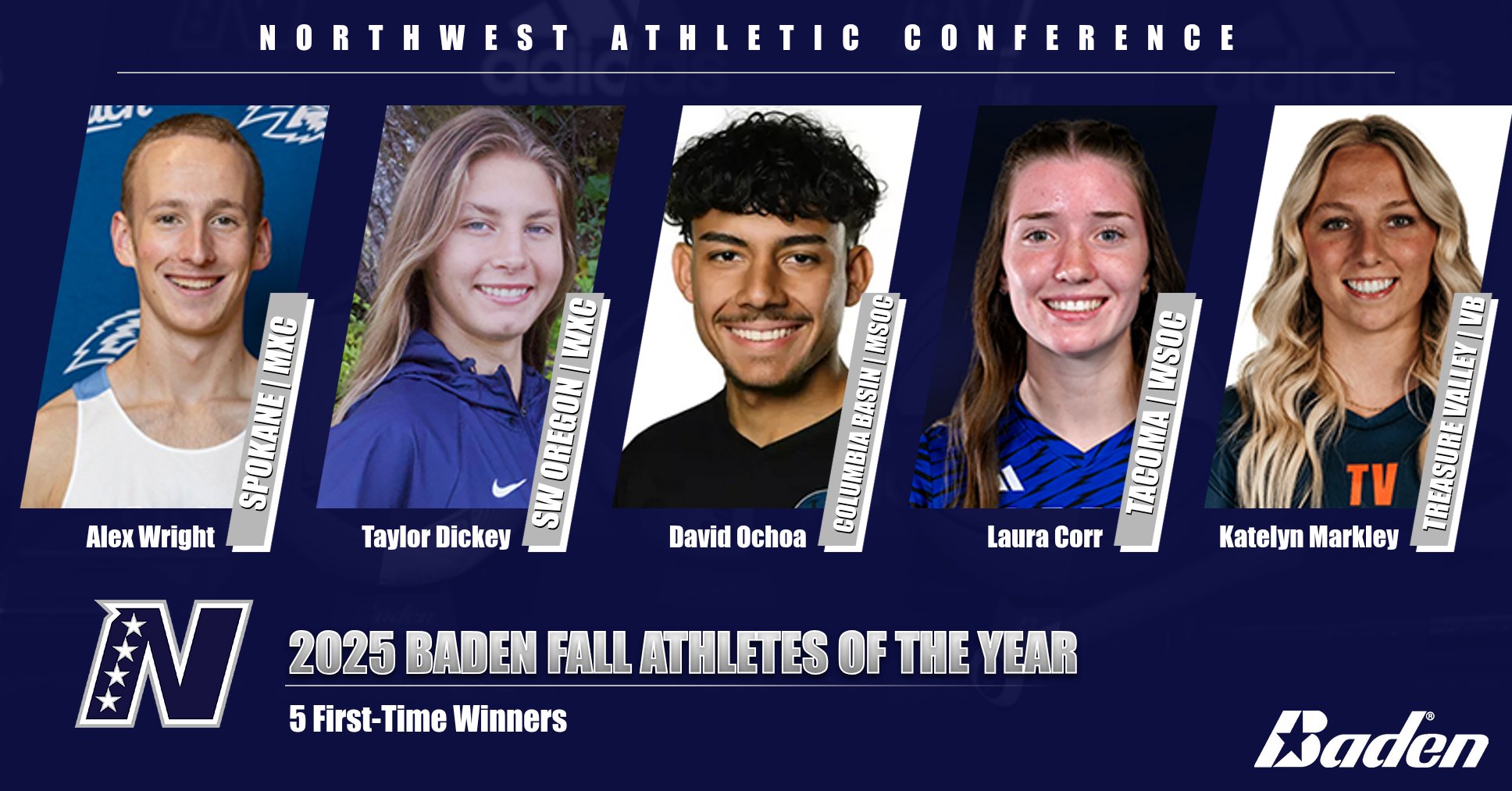 NWAC Announces 2025 Baden Fall Athletes of the Year