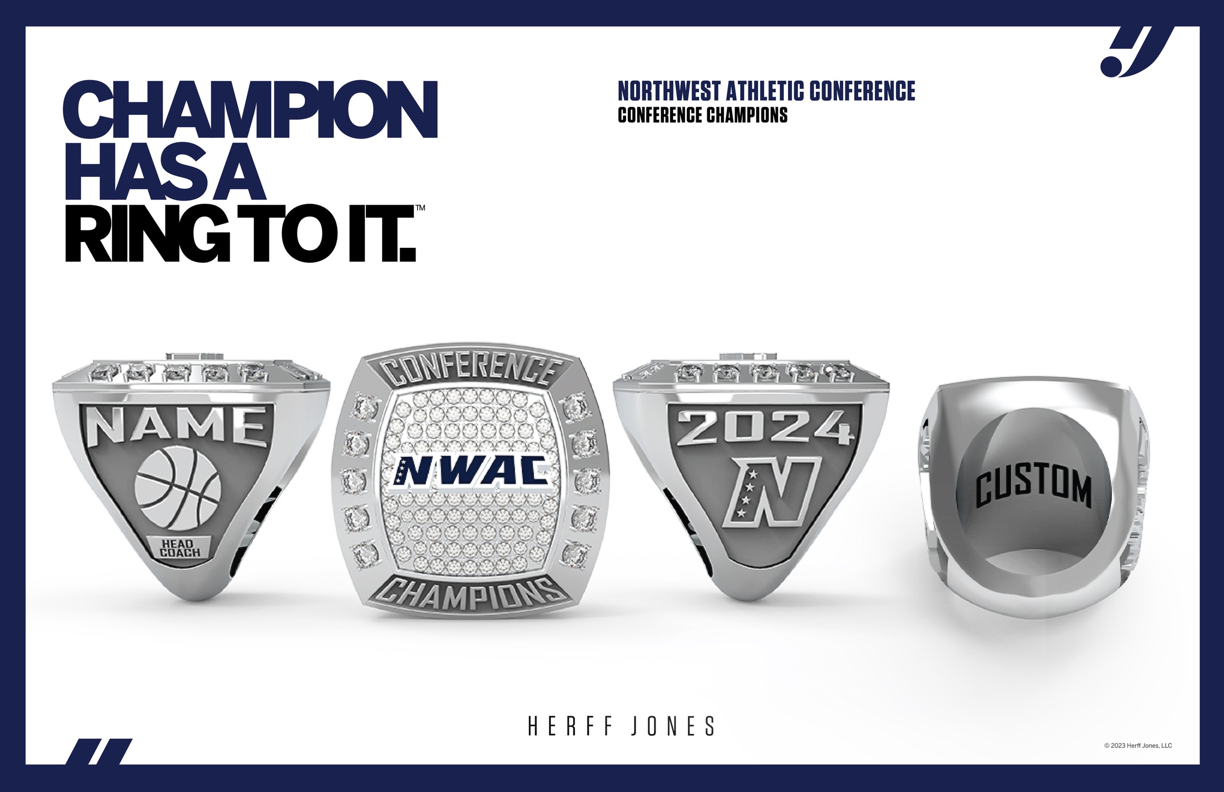 Herff Jones banner ad - Champion has a ring to it. Official ring provider of the NWAC.